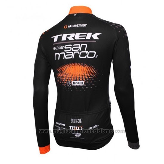 2016 Abbigliamento Ciclismo Trek Selle San Marco Nero e Arancione Manica Lunga e Salopette